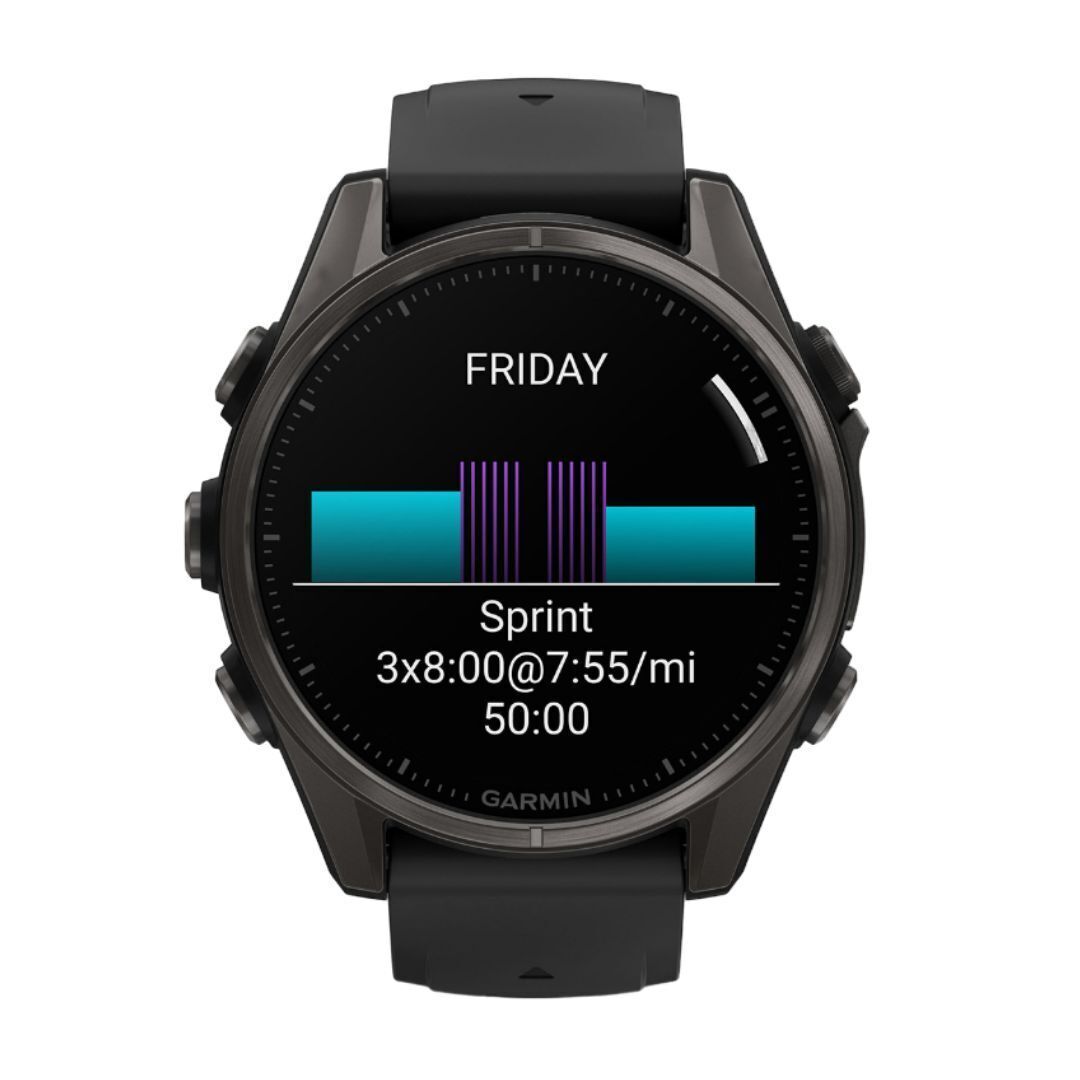 Garmin Fenix 8 43mm GPS Smartwatch (Carbon Gray DLC Titanium and Black-Pebble Gray)