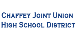 Chaffey Joint Union High School District logo in blue text on a white background