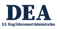 DEA logo with 'U.S. Drug Enforcement Administration' text on a white background