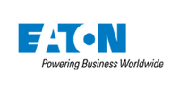 Eaton logo with tagline 'Powering Business Worldwide' on a white background