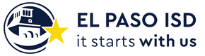 El Paso ISD logo with a star and text 'it starts with us' on a white background