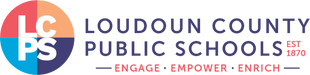 Loudoun County Public Schools logo with colorful design and text.
