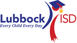 Lubbock ISD logo with graduation cap and tassel on a white background