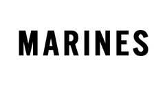 Black 'MARINES' text on a white background