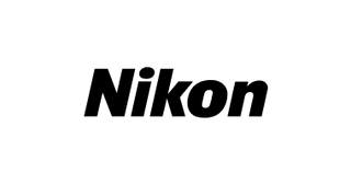 Solid black Nikon logo on a white background