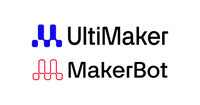 Logos of UltiMaker and MakerBot on a white background