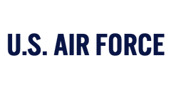 U.S. Air Force logo in blue text on a white background