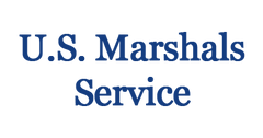 U.S. Marshals Service logo in blue text on a white background