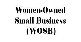 Text 'Women-Owned Small Business (WOSB)' on a white background